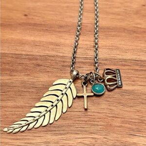 Stella & Dot | Sterling Silver Long Charm Necklace | 34” Length